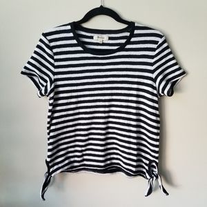 S Madewell Striped Side-Tie Tee